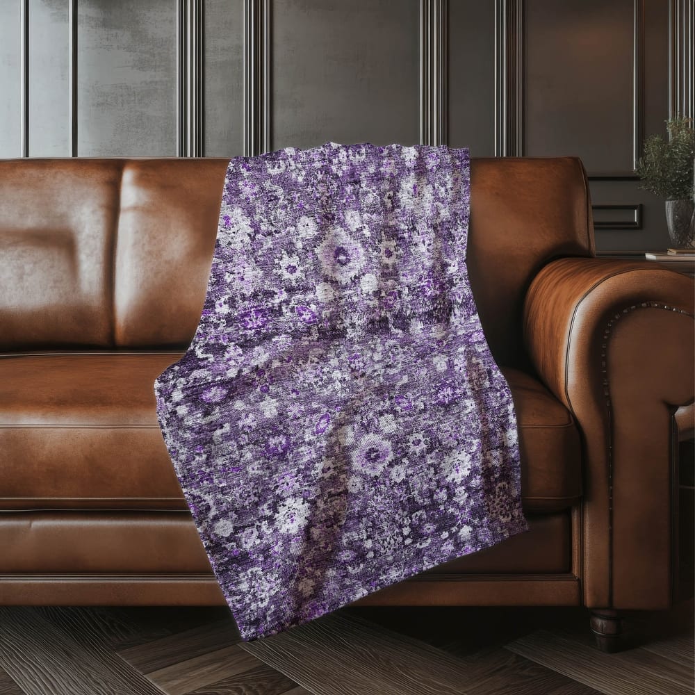 Premium Machine Washable Vintage Traditional Sherpa Throw Blanket