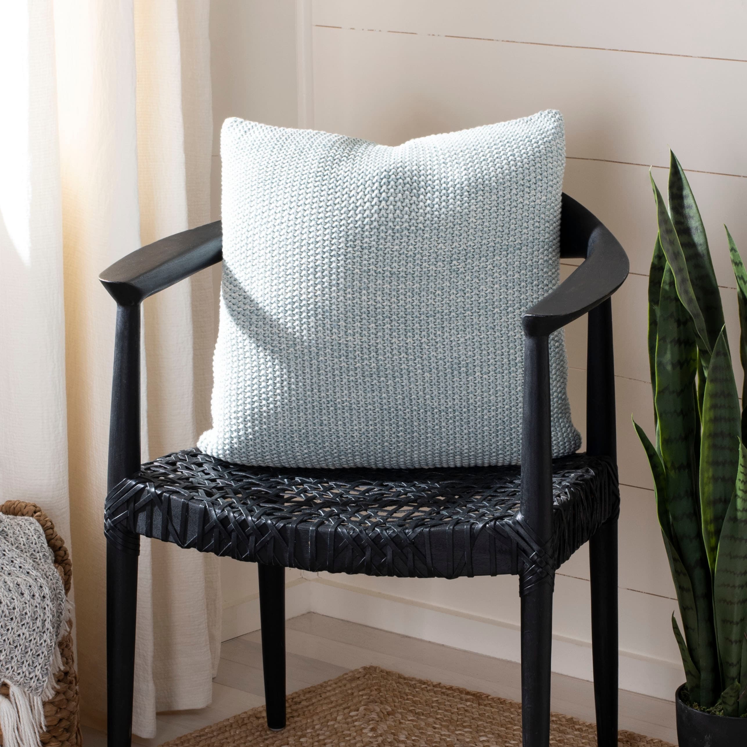 SAFAVIEH Candica Scandinavian Cotton Textured Throw Pillow, 20-Inch