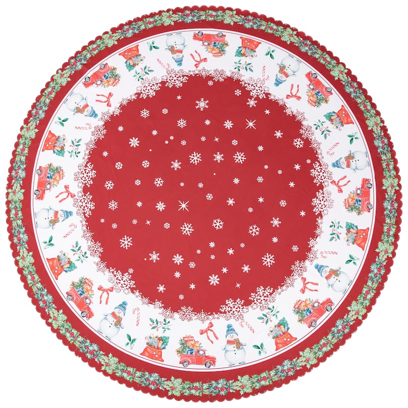 Ray Star Happy Christmas tablecloth 60in