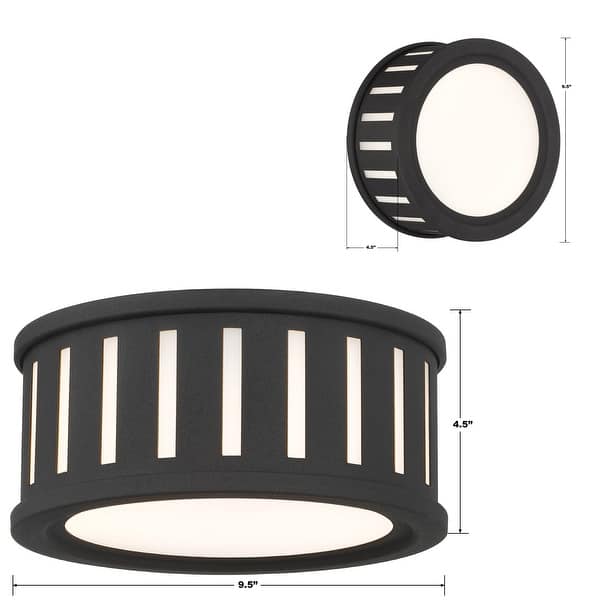Kendal 2 Light Black Forged Flush Mount