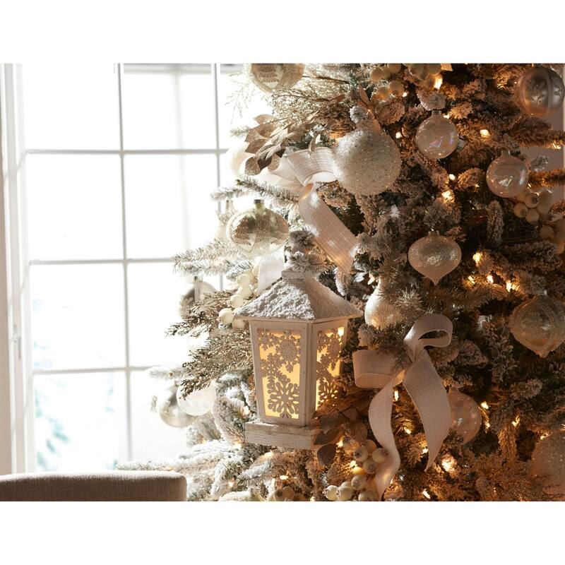 LED Lighted Frosted Lantern - 16.5" - White