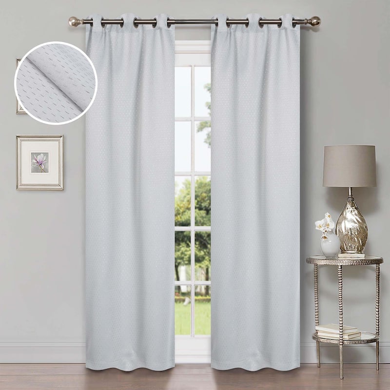 Superior Shimmer Washable Room Darkening Curtains, Set of 2 Panels - 42" x 84" - Chrome