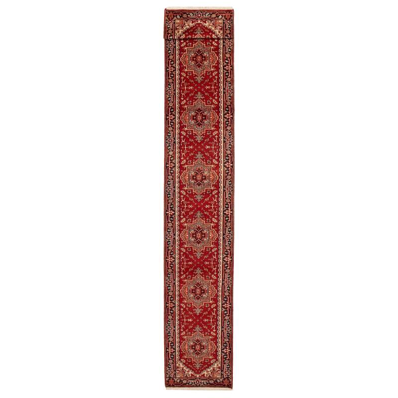 ECARPETGALLERY Hand-knotted Serapi Heritage Red Wool Rug - 2'5 x 19'5 - Red - 2'5 x 19'5
