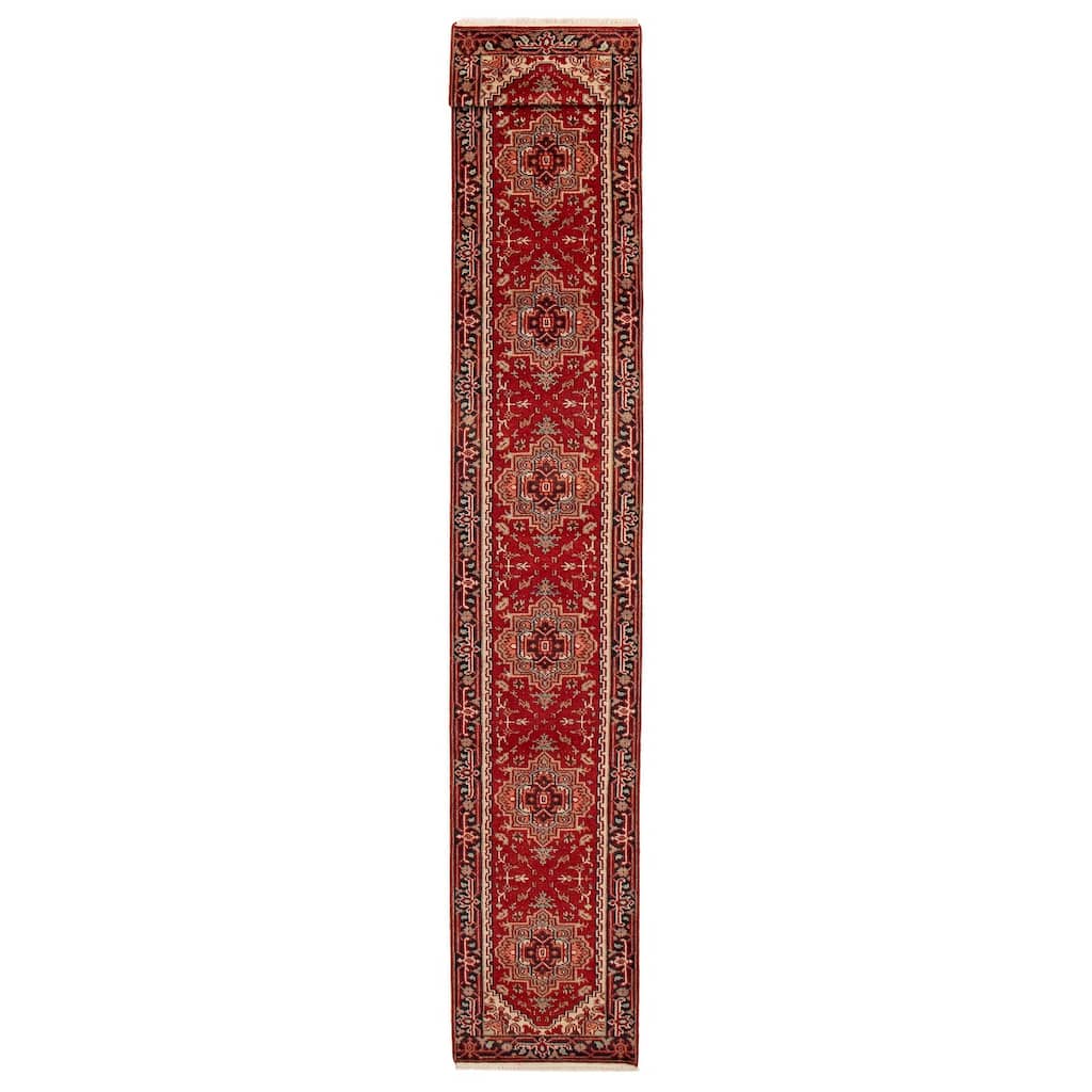 ECARPETGALLERY Hand-knotted Serapi Heritage Red Wool Rug - 2'5 x 19'5