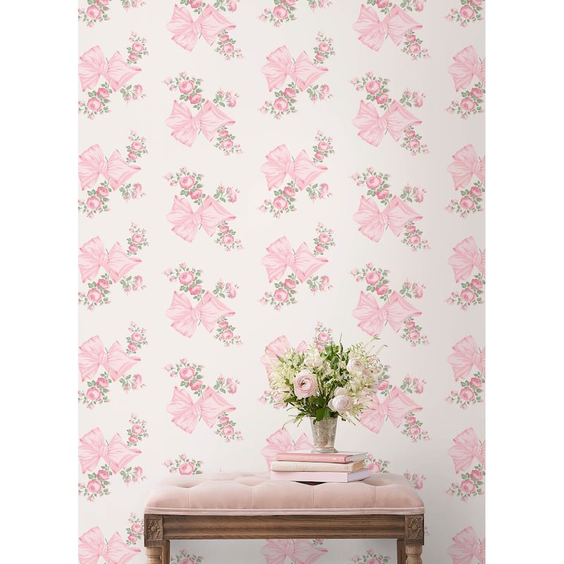 LoveShackFancy Rosa Beaux Pink Peel and Stick Wallpaper