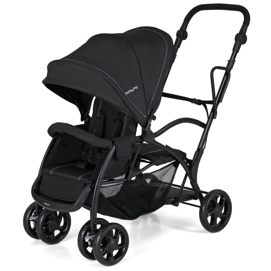 Babyjoy Sit & Stand Double Stroller with Adjustable Handle Bar - See Details