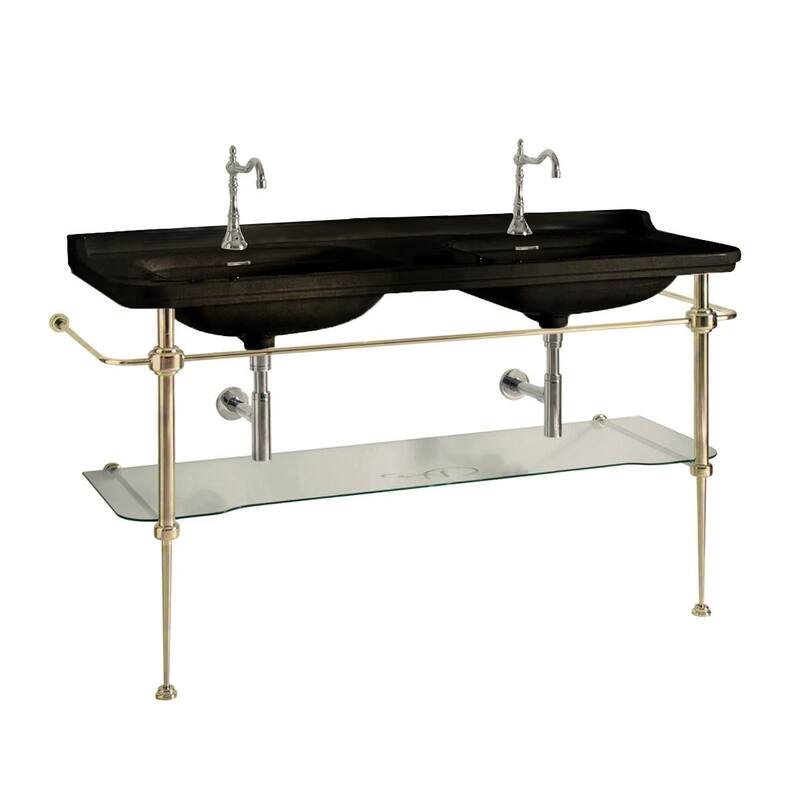 WS Bath Collections Waldorf 4143K5.01+9195K2 Waldorf 59-1/8" - Glossy Black, Polished Gold