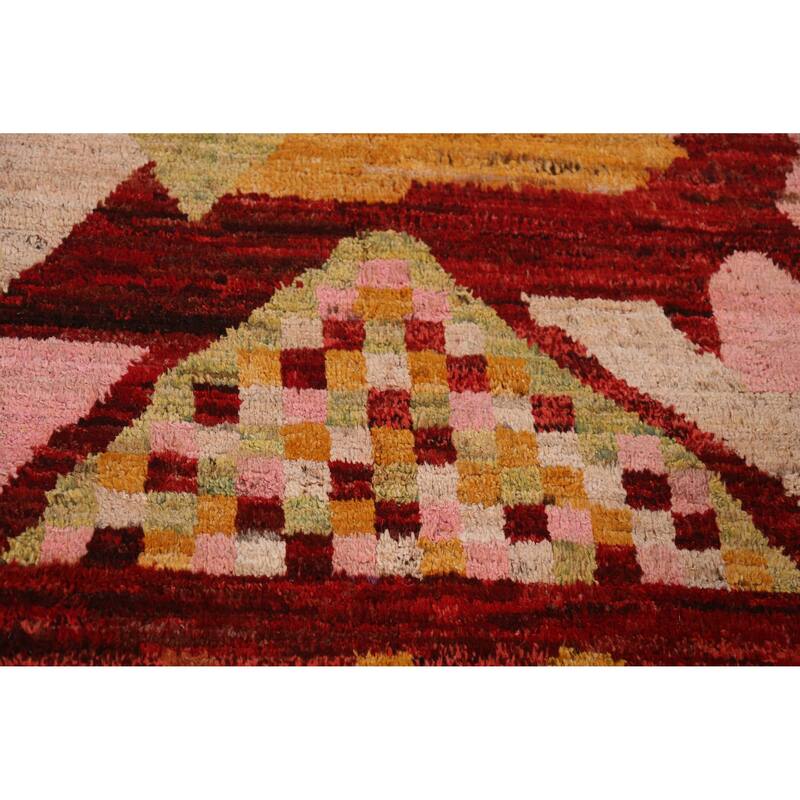 Geometric Moroccan Oriental Area Rug Bedroom Handmade Wool Carpet - 9'1" x 11'9"