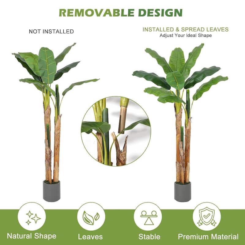 Artificial Faux Silk Banana Tree for Home Tropical Decor
