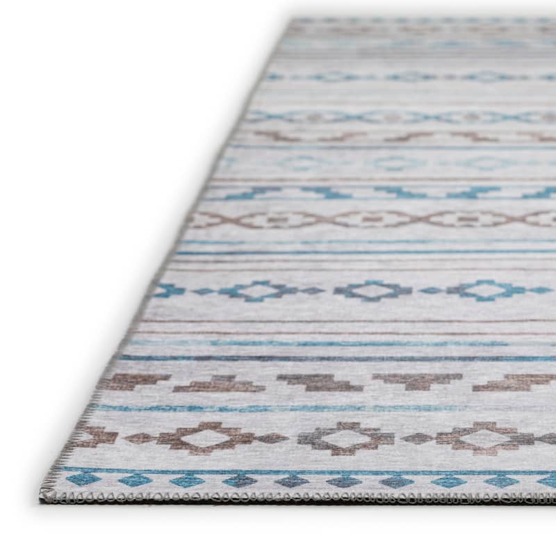 Indoor/ Outdoor Addison Yuma Southwest Striped Washable Area Rug