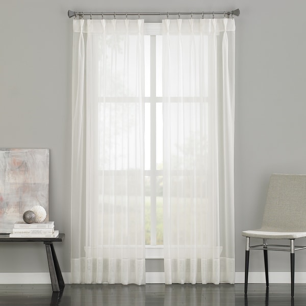 Shop Soho Sheer Pinch Pleat/Back Tab Single Curtain Panel - Overstock ...