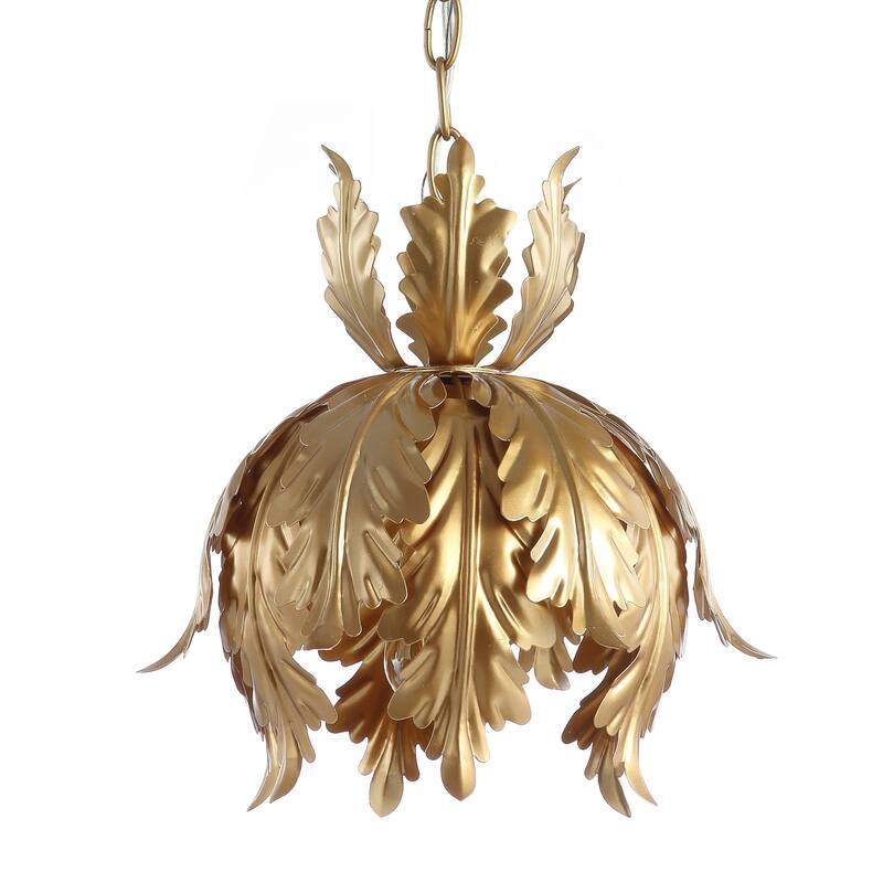 Chase 12" Adjustable Metal LED Pendant, Gold by JONATHAN Y