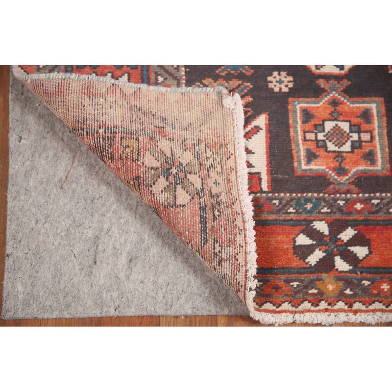 Hand Knotted Oriental 100% Wool Carpet Traditional Tribal Greys & Charcoal Hamedan Area Rug - 7' 1'' X 4' 2''