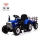 preview thumbnail 7 of 27, 12V Kids Ride on Tractor，Battery Powered Electric Tractor with Trailer Blue