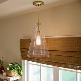 Kichler Lighting Everly 1-Light Cone Pendant Light with Seeded Glass