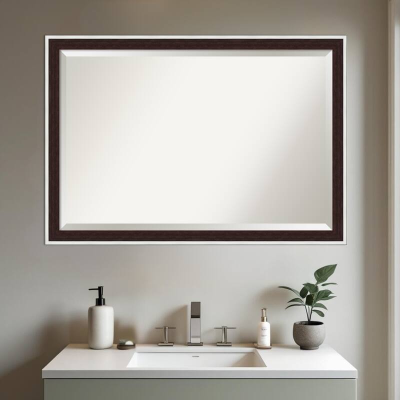 Maya Beveled Framed Bathroom Vanity Wall Mirror