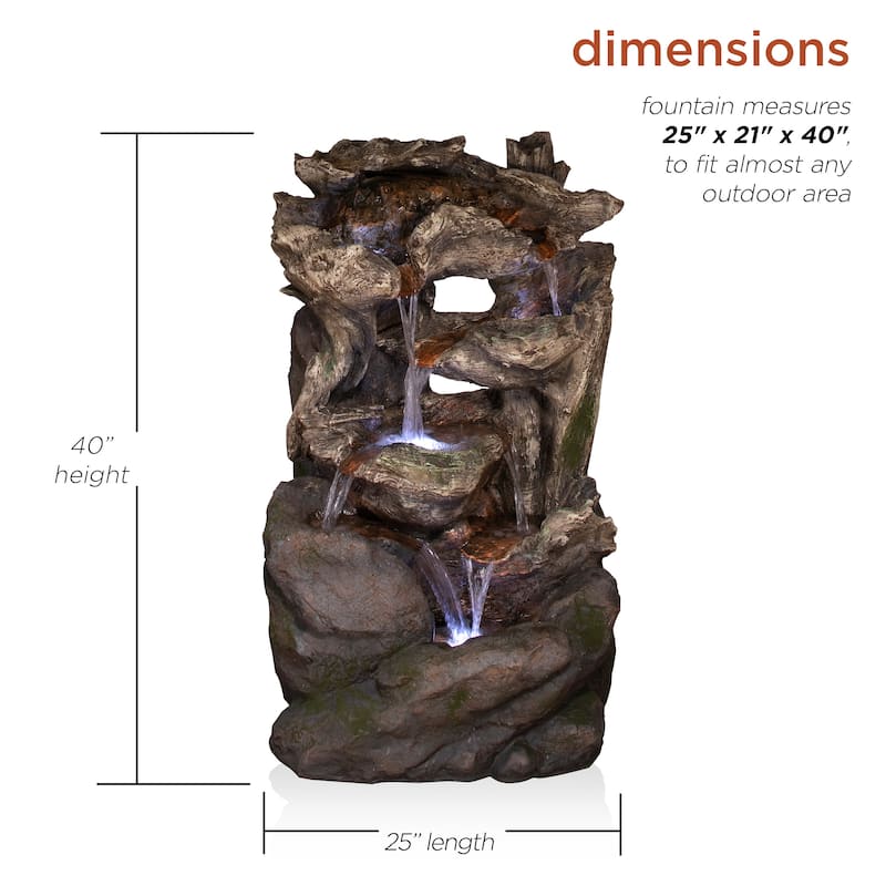 Curved Log Rainforest w/ LED light