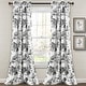 preview thumbnail 8 of 13, Lush Decor French Country Toile Room Darkening Window Curtain Panel Pair 84 Inches - White & Charcoal