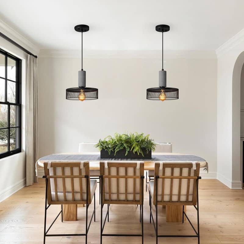 Modern kitchen light fixture black pendant lights concrete, metal island lights