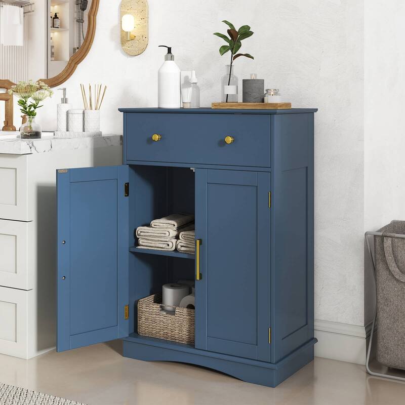 Costway Bathroom Floor Cabinet Modern Storage Cabinet with Large - See Details
