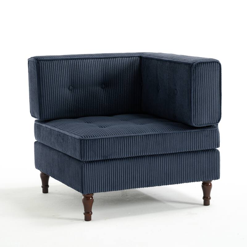 Modern Corduroy Corner Armchair Armless Chair sofa