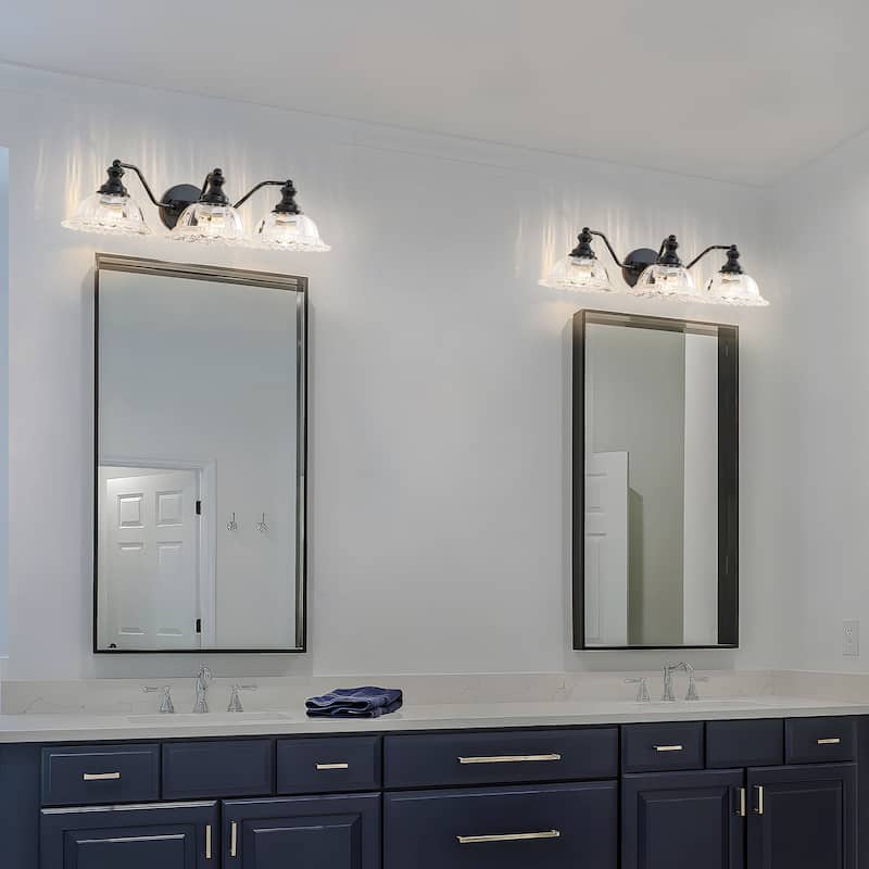 Modern Vanity Light with Crystal Glass Shade