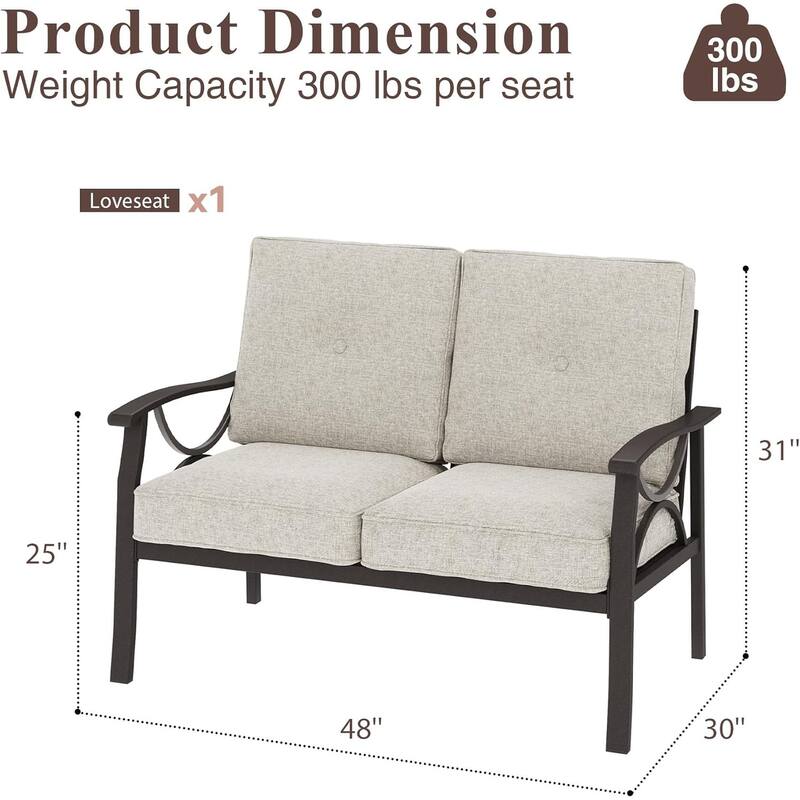 All-Weather Outdoor 2 Seats Sofa Couch