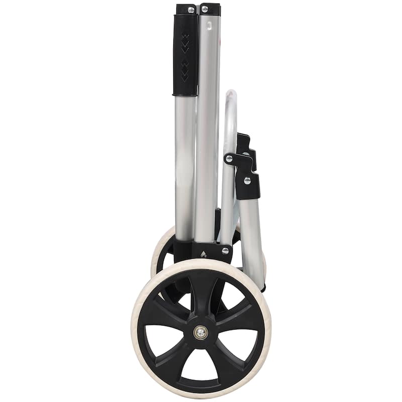 Anmytek Black Foldable Shopping Cart with Wheels and Removable Waterproof Oxford Bag Lightweight Utility Trolley