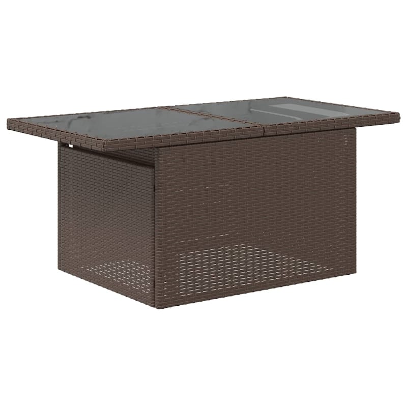 vidaXL Patio Table Rectangular Backyard Garden Poly Rattan and Acacia Wood - 39.4 x 21.7 x 28.7 in