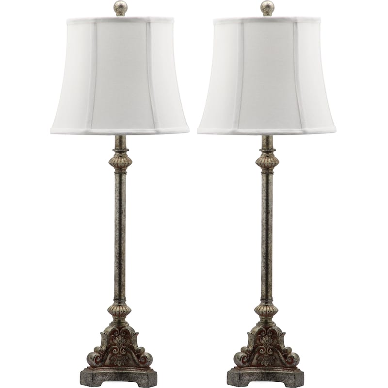 SAFAVIEH Lighting Tameka 34-inch Console Antiqued Table Lamp (Set of 2) - 12"x12"x33.5" - 12Wx12Dx34H