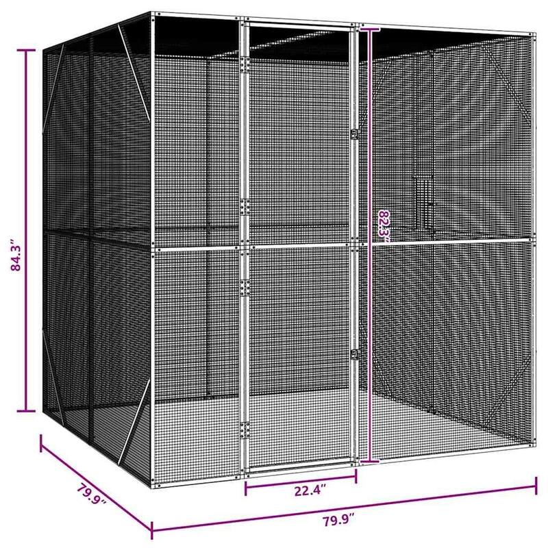 vidaXL Bird Cage Anthracite Galvanized steel