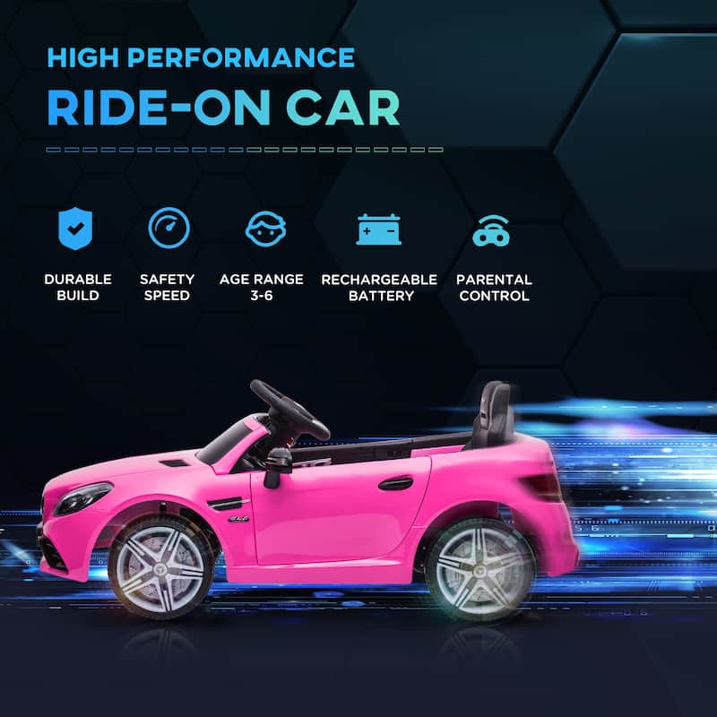 Aosom Mercedes SLC 300 Licensed Kids Electric Car with Remote Control, 12V Battery Powered Kids Ride on Car