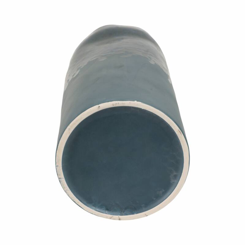 Decorative Vase - Blue Ceramic Finish Details