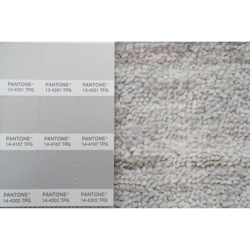 Hand Knotted Oriental Viscose Silk Carpet Tribal Animal Pictorial Greys & Charcoal Gabbeh Area Rug - 8' 9'' X 8' 10''