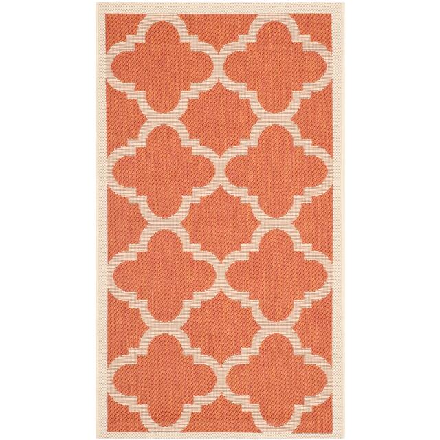 SAFAVIEH Courtyard Maryanne Indoor/ Outdoor Waterproof Patio Backyard Rug - 2' x 3'7" - Terracotta