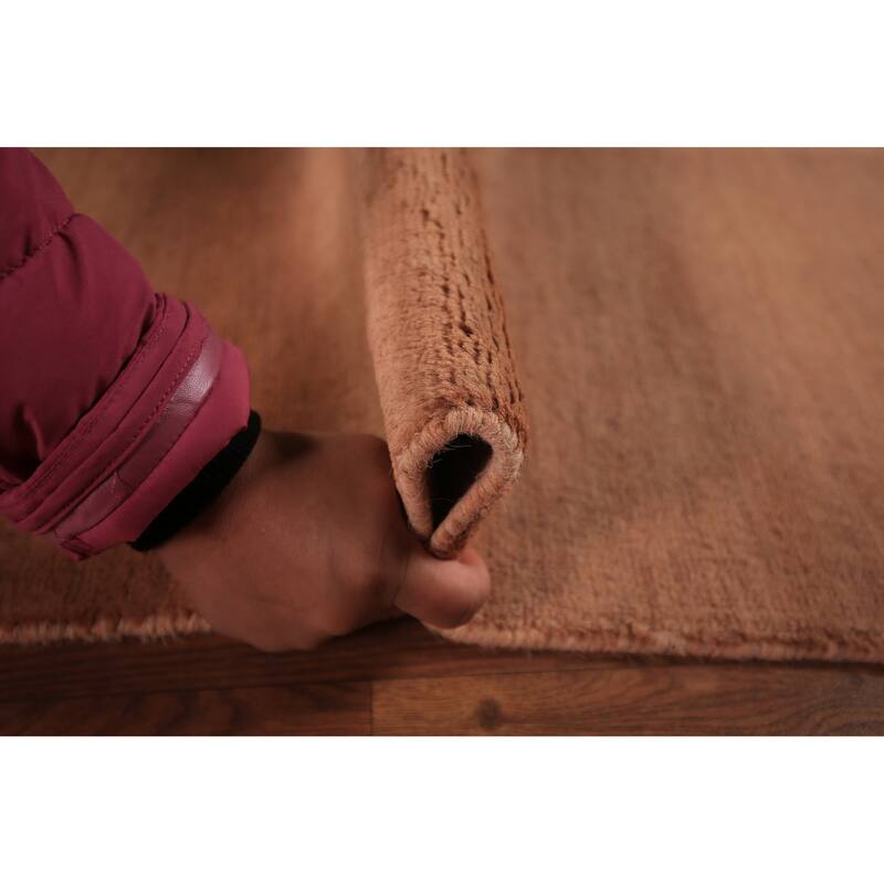 Modern Solid Gabbeh Oriental Area Rug Handmade Wool Carpet - 6'3" x 9'7"