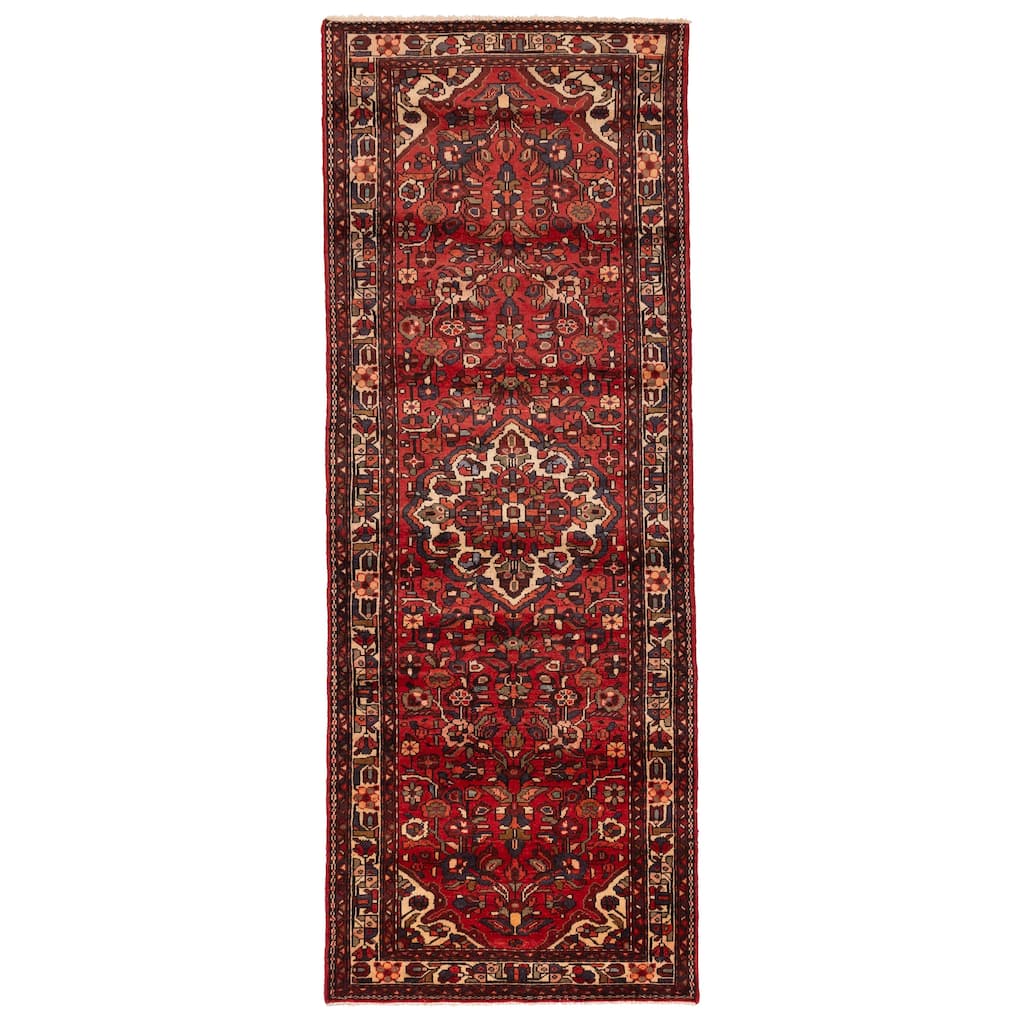 ECARPETGALLERY Hand-knotted Andelz Red Wool Rug - 3'10 x 10'5
