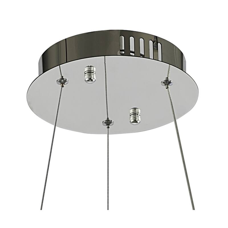 1-Light Chrome LED Chandelier With Clear Crystal Accents