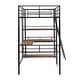 preview thumbnail 13 of 12, Black Twin Size Metal Loft Bed and Built-in Desk and Shelves for Kids, Boys and Girls