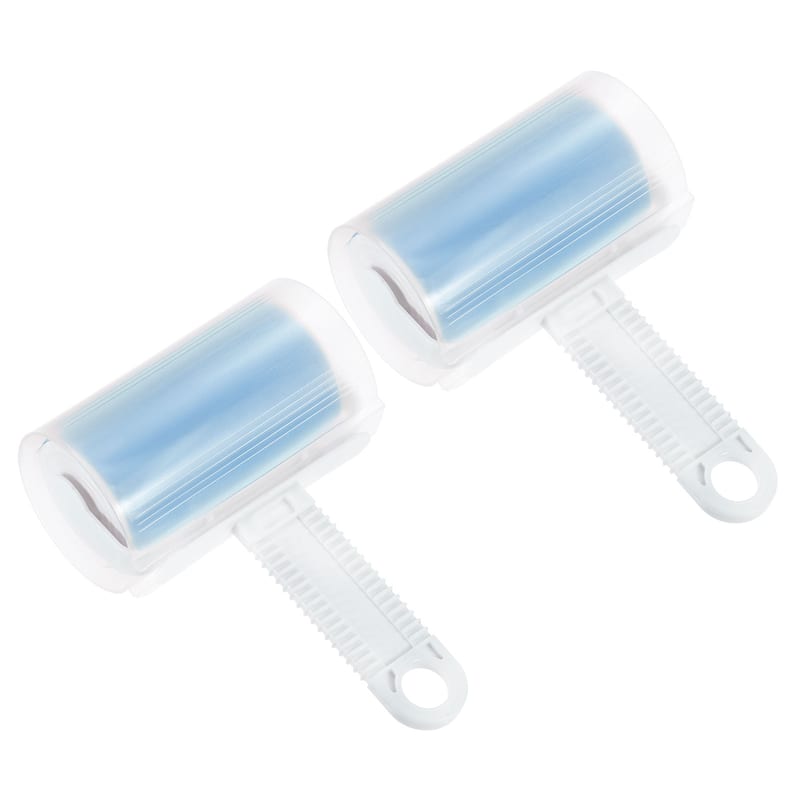 2Pcs 17cm Fluff Hair Remover, Portable Sticky Roller Dust Cleaner Brush, Blue