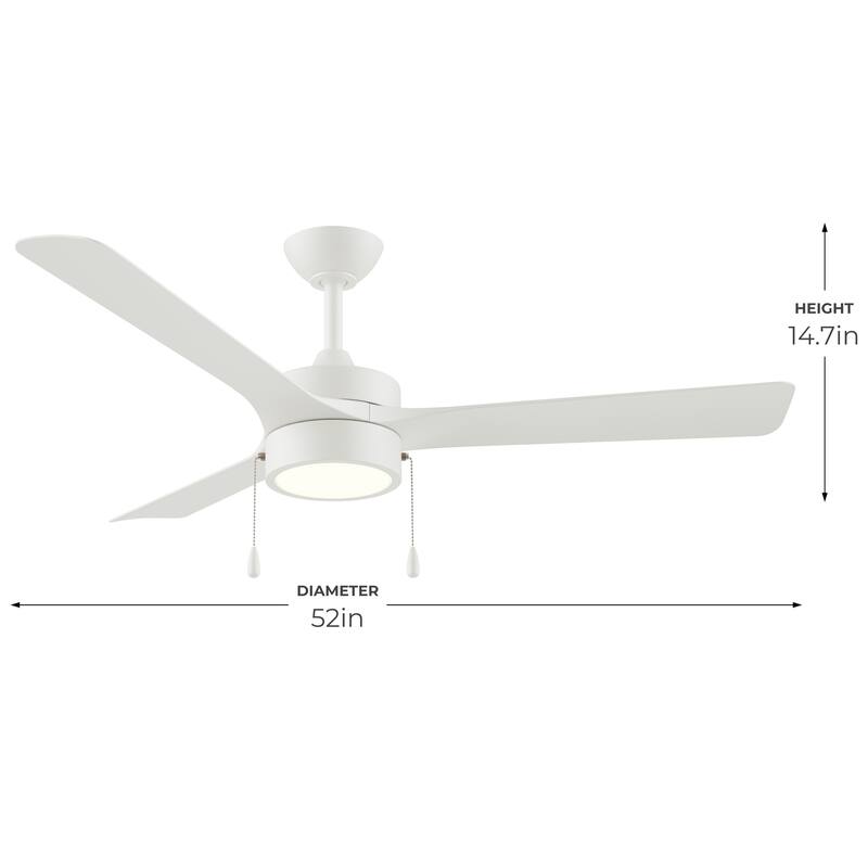 Axion 3-Blade Modern LED Ceiling Fan with Matte Blades