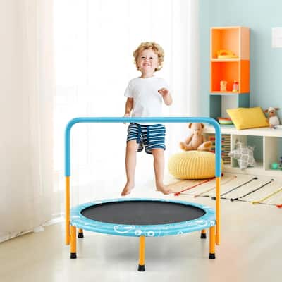 36'' Mini Trampoline Foldable Rebounder Trampoline w/Foamed Handle