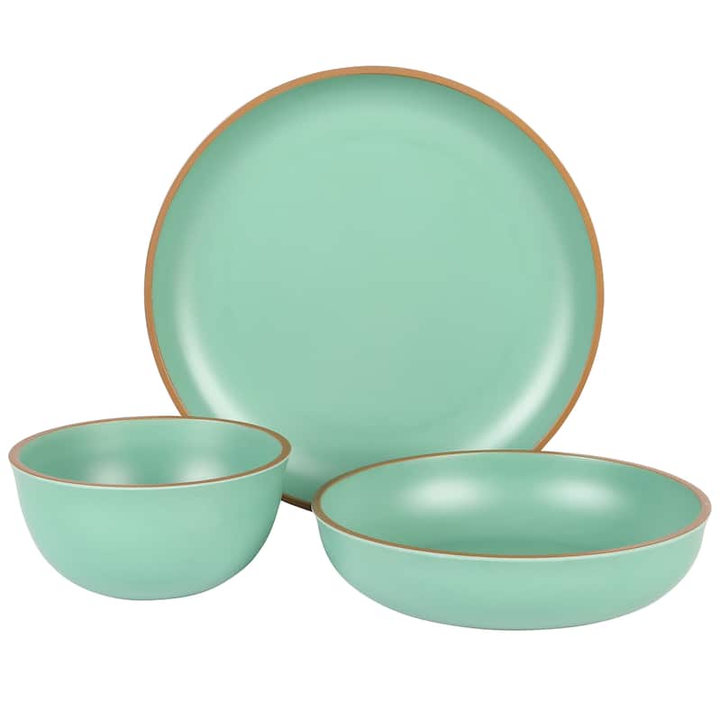 12 Piece Double Bowl Malemine Dinnerware Set