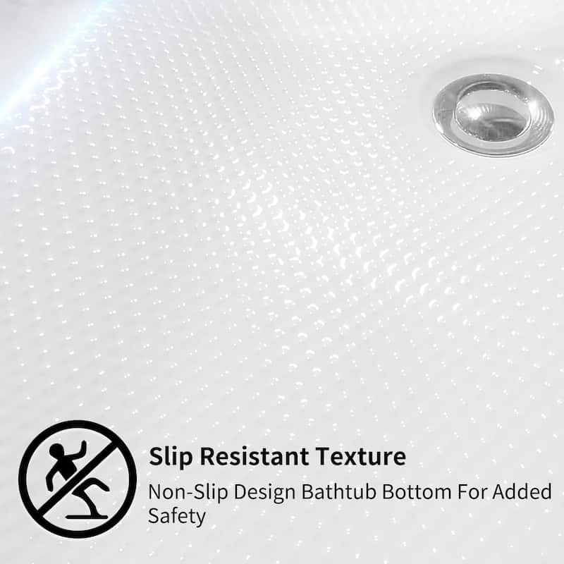 54"/59"/67" Acrylic Freestanding Bathtub, Soaking Bathtubs with Overflow & Pop-up Drain, White Stand Alone Tub