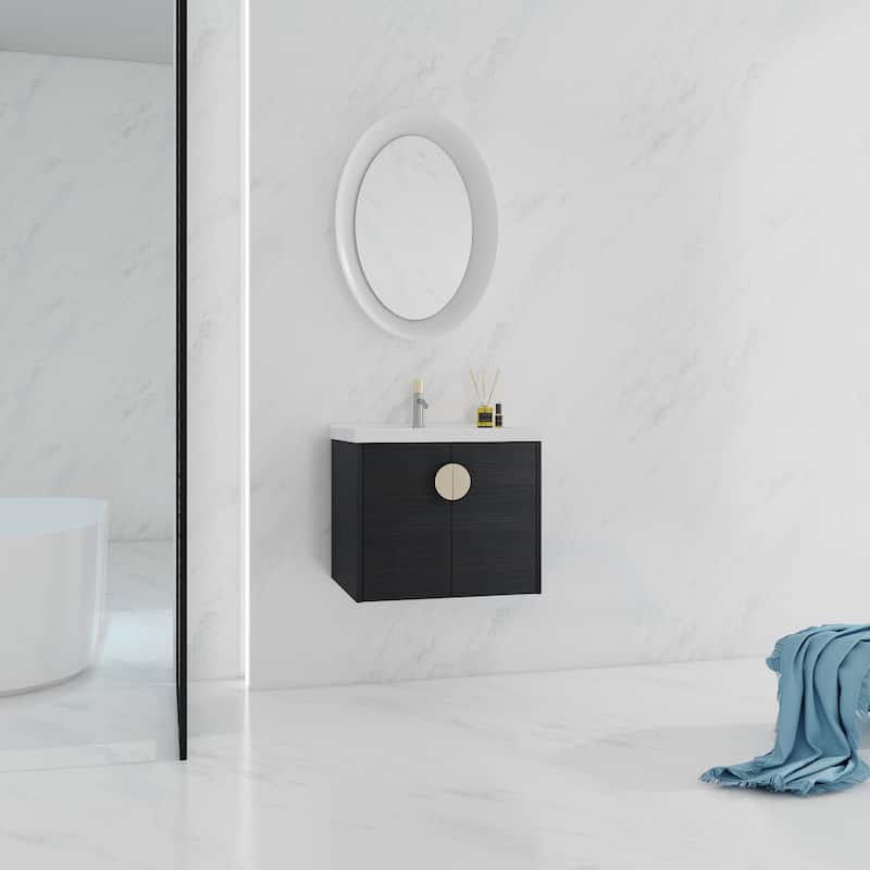 24 Inch Soft Close Doors Bathroom Vanity With Sink, For Small Bathroom