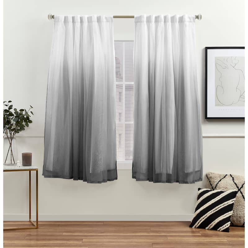 ATI Home Crescendo Lined Blackout Hidden Tab Curtain Panel Pair - 52x63 - Black