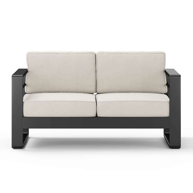 Maya Bay Aluminum Outdoor Loveseat with Cushions by Christopher Knight Home