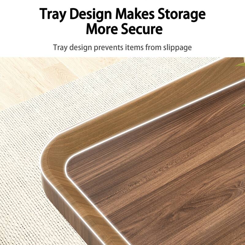 Square Nesting Coffee Table Set of 2 Wood Metal Stacking Side Table - 22"x22"x18"