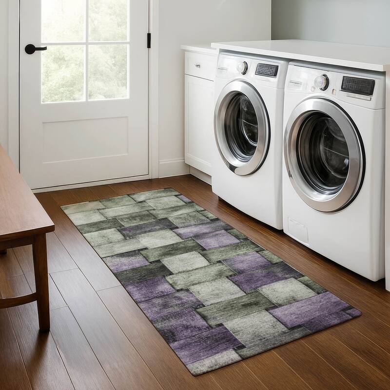 Premium Washable Super Soft Basketweave Mayfield Rug - Sage - 2'3" x 7'6"