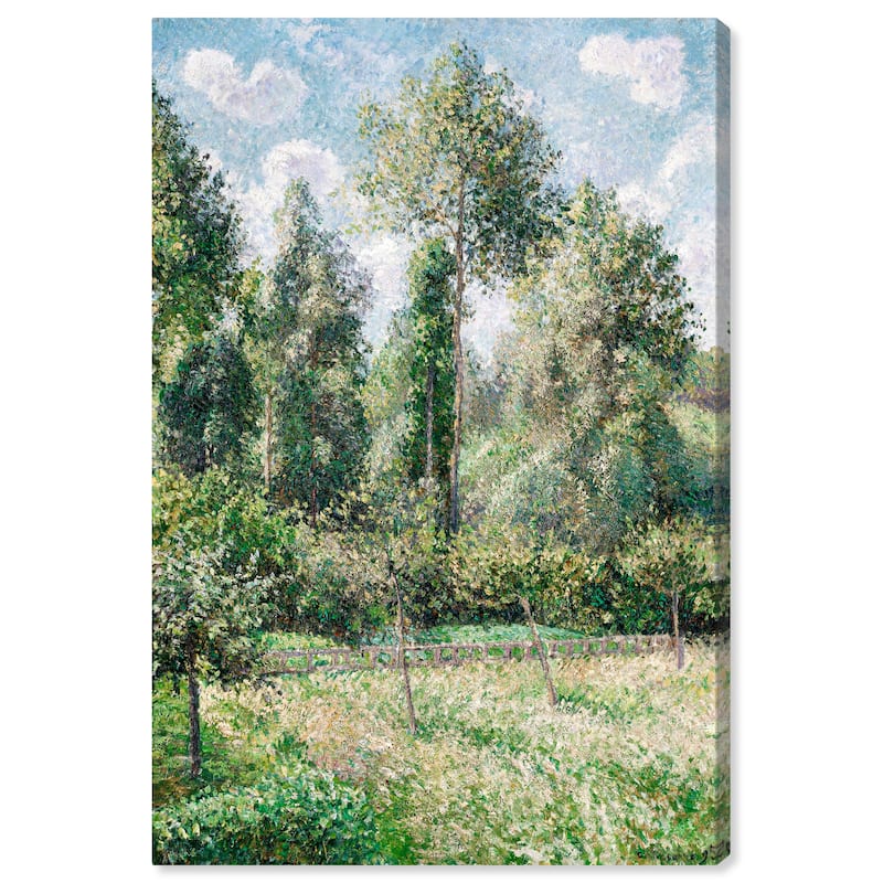 Wynwood Studio Canvas Floral and Botanical Poplars by Camille Pissarro Green and Celeste Traditional Wall Art Canvas Print